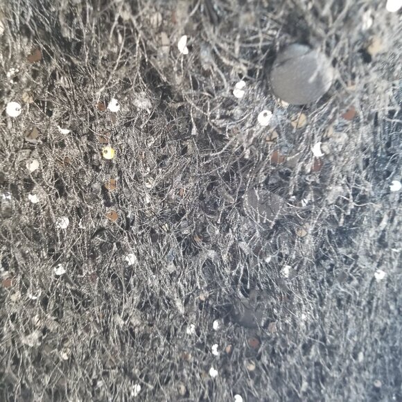 Zara Black Sequined Bustier Top Strapless Button Front Stretch Size Medium - Picture 12 of 14